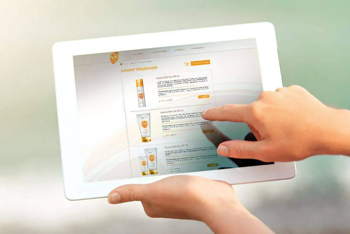 Product website development for sun protection creams portfolio